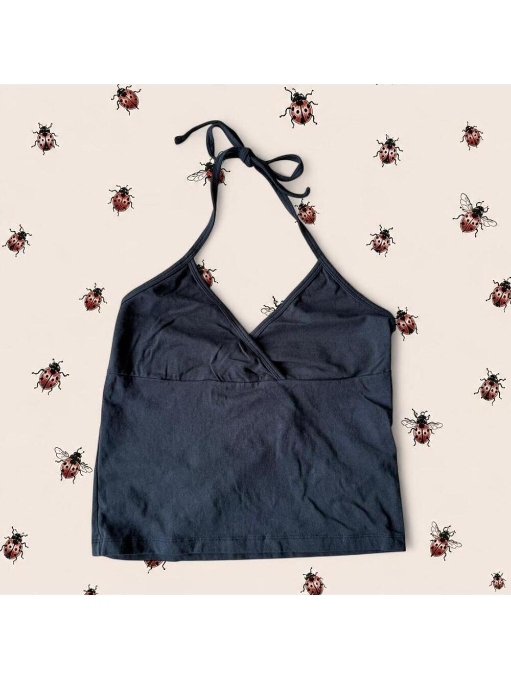 Brandy Melville black calina halter top